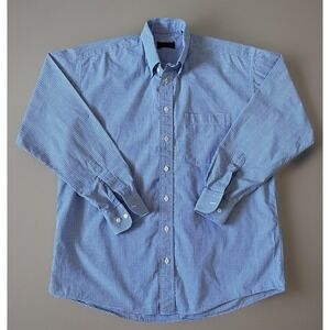 O'Connell Lucas Chelf Long Sleeve Button Up Shirt Blue Check Vintage Large JBHS